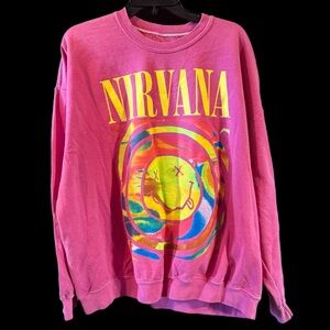 Nirvana Brand Nirvana Happy Face Pink Sweatshirt Woman’s S/M